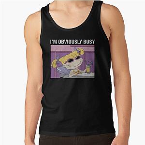 Rugrats Angelica I'm Busy Distressed Panel Tank Top