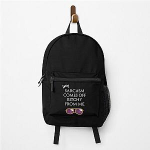 Eric Bernis Santa Clarita Diet - Sorry Sarcasm Comes Off Me - purple glasses - white Backpack