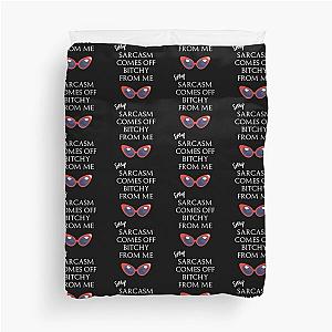 Eric Bernis Santa Clarita Diet - Sorry Sarcasm Comes From Me - Red Glasses - White Duvet Cover