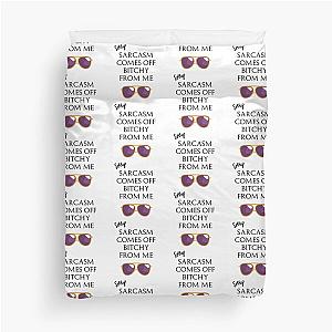 Eric Berns Santa Clarita Diet Sorry Sarcasm Comes Off Bitchy Me Purple Glasses Duvet Cover