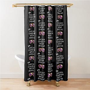 Eric Berns Santa Clarita Diet - Sorry Sarcasm Comes Off From Me - Purple Glasses - White Shower Curtain