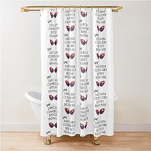 Eric Berns Santa Clarita Diet - Sorry Sarcasm Comes Off Bitchy From Me - Red Glass Shower Curtain