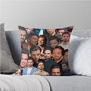 Sebastian Stan Photo Collage Throw Pillow