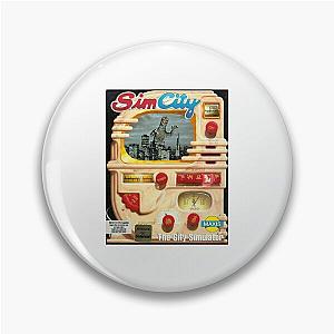Original SimCity 1.0 1989 Box Art Maxis City Builder Simulation Retro PC Gamer Design Pin