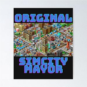 Simcity Mayor Maxis City Builder Simulation Sim City Retro PC Gamer Classic T-Shirt Poster