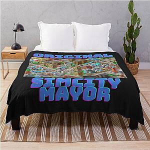 Original Mayor, Maxis City Builder Simulation Sim City Retro PC Gamer Classic Design T-Shirt Blanket