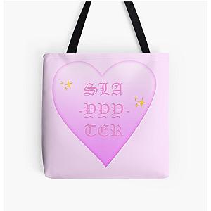 SLAYTER PINK HEART All Over Print Tote Bag