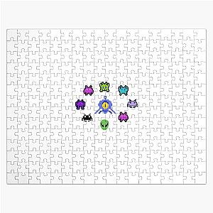 Space Invaders Rainbow Pixel Art Jigsaw Puzzle