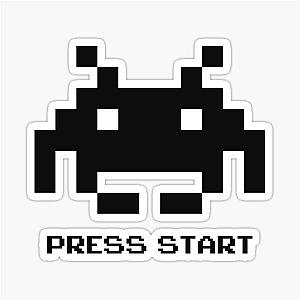 Press Start Space Invaders Sticker