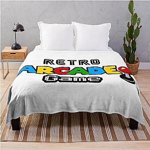 Retro Arcade Space Invaders Game Merch Throw Blanket
