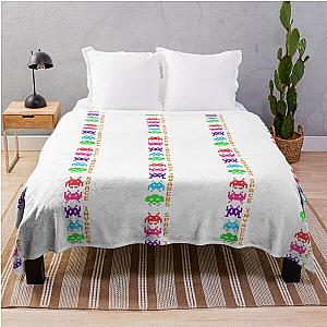 Space Invaders Vertical With Color Throw Blanket