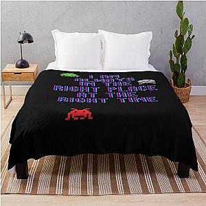 I?m Always in the Right Place at the Right Time Space Invaders Throw Blanket