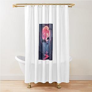 Space Invaders and Moon Shower Curtain