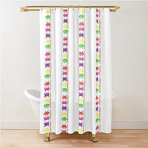 Space Invaders Vertical with Color Shower Curtain