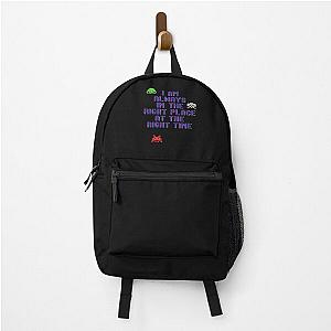 I'm Always in the Right Place at the Right Time Space Invaders Backpack