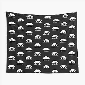 Press to Play Space Invaders - Mothership White Tapestry