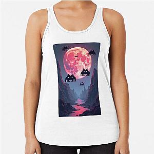 Space Invaders and Moon Racerback Tank Top