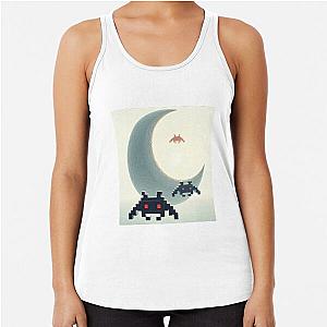 Space Invaders and Moon Racerback Tank Top