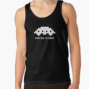 Press Start to play Space Invaders Mothership White Tank Top