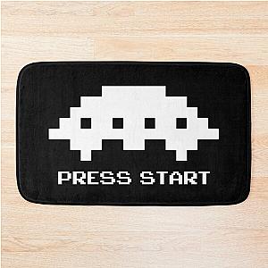 Press Start Space Invaders Mothership White Bath Mat