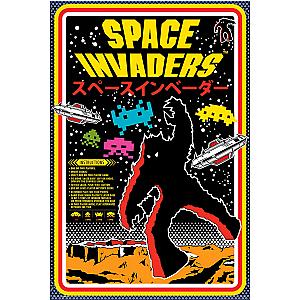 BUY ART FOR LESS Officially Licensed Space Invaders Japan 36 Inch Decorative Print Poster