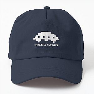 Press to play Space Invaders Mother Ship White Dad Hat