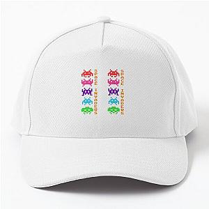 Space Invaders Vertical with Color Baseball Cap