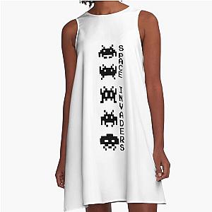 Space Invaders Vertical A Line Dress