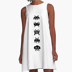 Space Invaders Vertical A-Line Dress