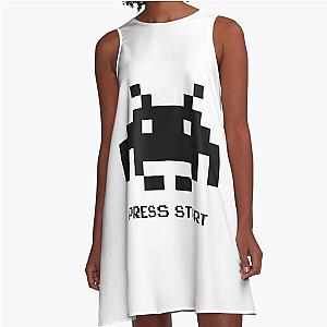 Press Start to Play Space Invaders A Line Dress