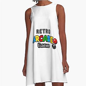 Retro Arcade Space Invaders Game Shirt A-Line Dress