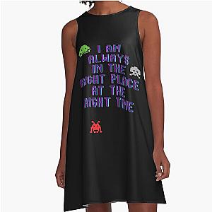 I Always in the Right Place at the Time Space Invaders A Line Dress