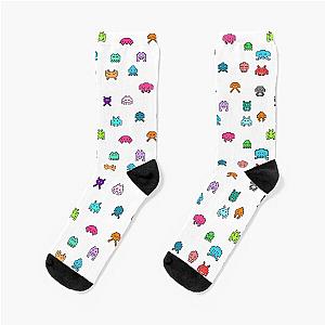 Space Invaders Collection in Color Black Outline Socks