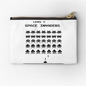 Space Invaders Game Black Zipper Pouch