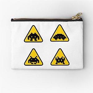 Space Invaders Sign Shadow Version Zipper Pouch