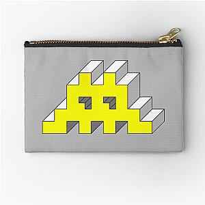 Space Invaders Yellow Retro Gaming Zipper Pouch
