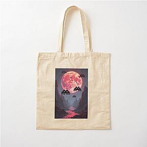 Space invaders and Moon Cotton Tote Bag