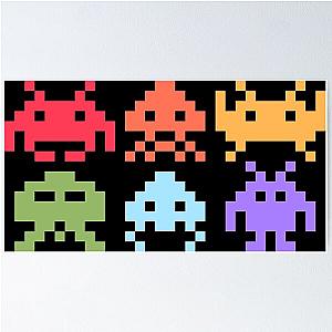 Space Invaders Pixel Art Alien Poster