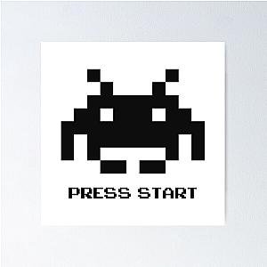 Press Start to Play Space Invaders Poster