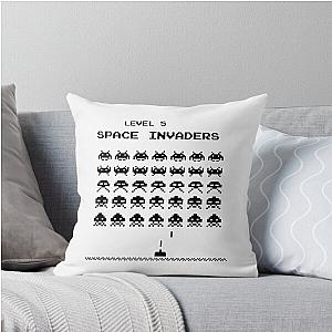 Space Invaders Game Throw Pillow (Black)