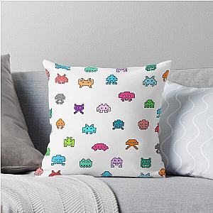 Space Invaders Collection In Color Throw Pillow