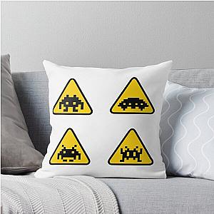 Space Invaders Sign Throw Pillow