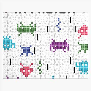 Pixel Alien Invasion Retro Space Invaders Gamer Art Jigsaw Puzzle