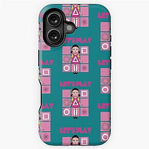 Squid Game. Let's Play. Squid Game Symbols. Circle, triangle, square. iPhone Case