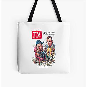 The Odd Couple T-Shirt 1972 TV Guide Odd Couple cover by The Pop Fan Shop All Over Print Tote Bag