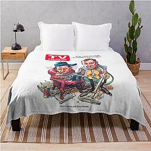 The Odd Couple T-Shirt 1972 TV Guide cover by The Pop Fan Shop Throw Blanket