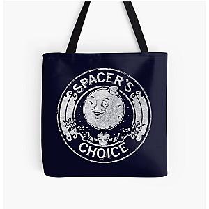 Spacer's Choice Distressed White Logo Outer Worlds Logo Tote Bag
