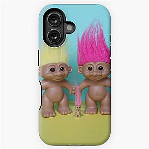 Trolls with their new baby troll iPhone case