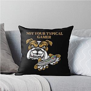 Not Your Typical Gamer Dog Design Throw Pillow