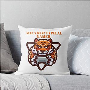 Not Your Typical Gamer Tiger Design Throw Pillow